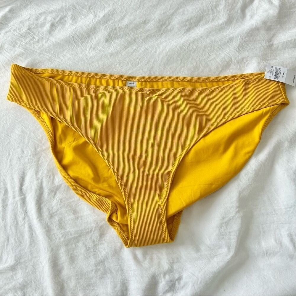 Aerie Ribbed Full Coverage Yellow Mustard‎ Bikini Bottom XXL